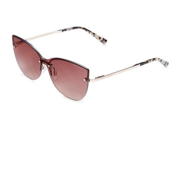 NWT Ted Baker TWS189 London Women’s Shield Sunglasses 139mm, Rose/Gold/Tort - Picture 3 of 7